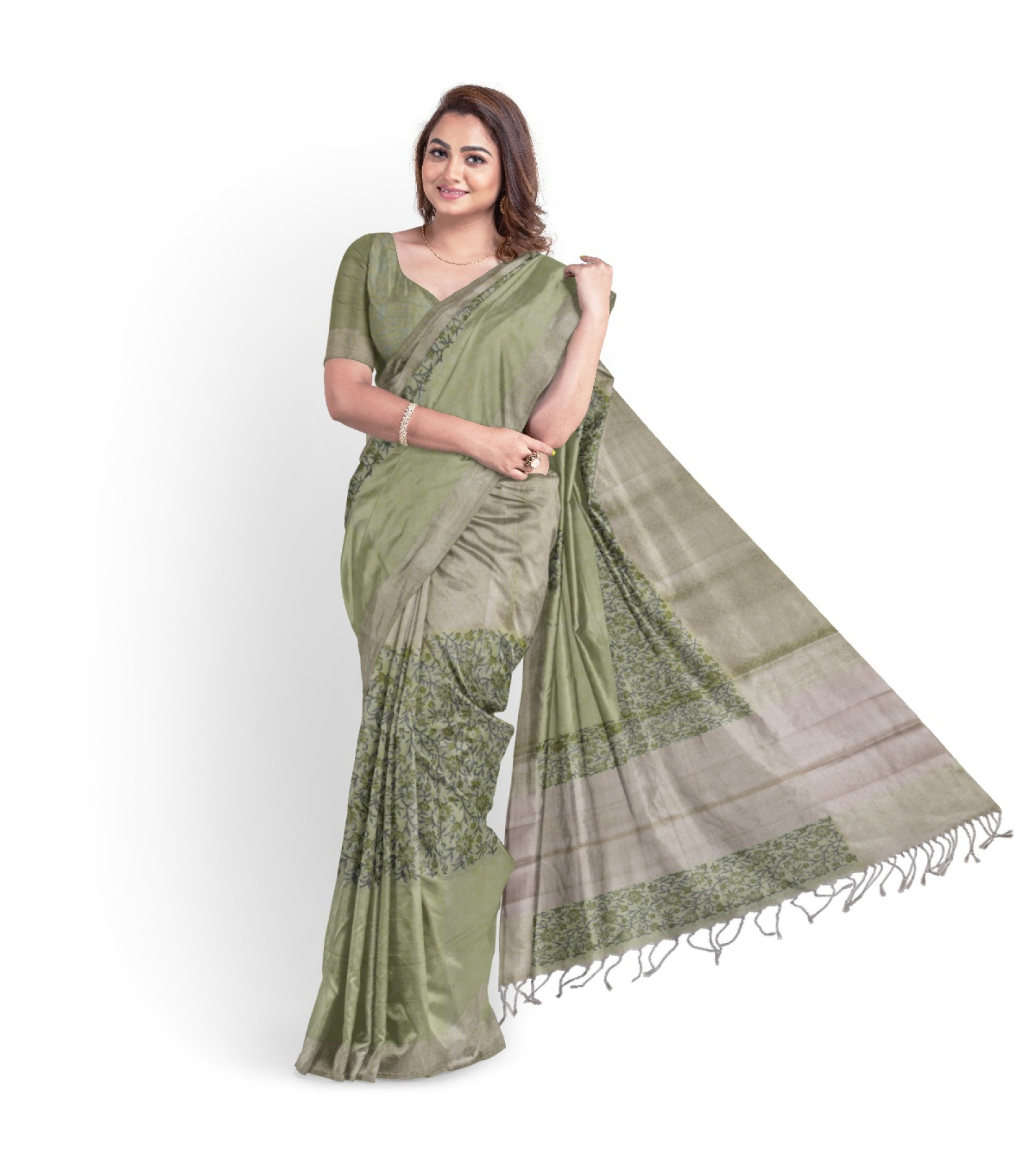 Exclusive light Green Silk Banarasi Brocade Saree by Abaranji 